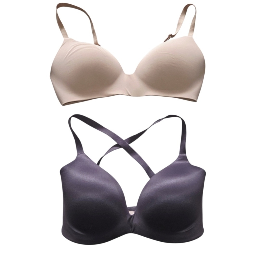 Victoria’s Secret Wireless Lot‎ of 2 Bras 34D Seamless T-shirt Smooth Semi Demi